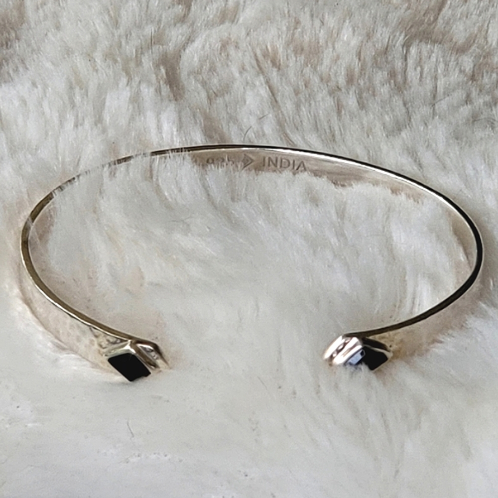 RARE Silpada 925 Sterling Onyx Cuff Bracelet